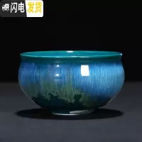三维工匠兔毫建盏茶杯主人杯大号陶瓷功夫茶杯单个窑变天目釉茶具品茗杯子 绿色-罗汉杯150