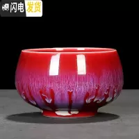 三维工匠兔毫建盏茶杯主人杯大号陶瓷功夫茶杯单个窑变天目釉茶具品茗杯子 红色-禅定杯160