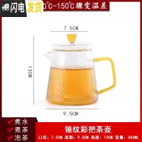 三维工匠玻璃茶壶套装单壶家用日式锤纹功夫茶具可高温加厚过滤泡茶壶 TA11三角锤纹泡茶壶