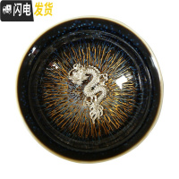 三维工匠金丝天目釉建盏茶杯兔毫盏镶银主人杯窑变单杯十二生肖银杯 至尊杯金丝天目(祥龙)