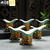 三维工匠创意陶瓷茶杯套装家用个人品茗杯主人杯窑变功夫茶具杯子茶碗个性 窑变蓝帝王杯(内白)6只装