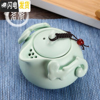 三维工匠陶瓷茶壶大号青花单壶家用复古手抓壶耐热功夫茶具泡茶器带过滤孔 乘风破浪[茶壶]粉青
