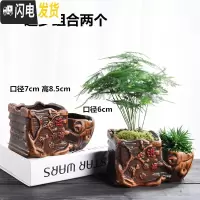 三维工匠花盆陶瓷大号创意个性绿萝肉肉简约吊兰家用小多肉花盆载 进步组合两个 中等花盆容器