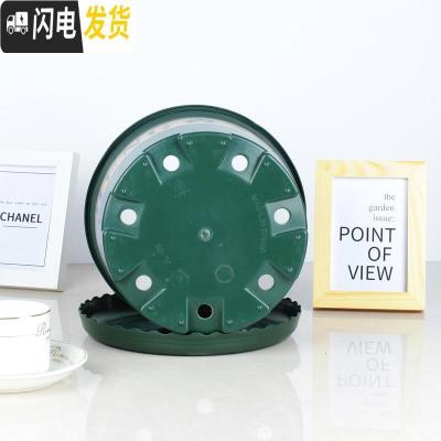 三维工匠塑料矮胖新加仑花盆绿萝月季多肉大口径加厚小加仑盆 高款(绿色)3加仑[10个装]10送2 不含托花盆容器
