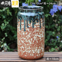 三维工匠法师老桩盆多肉花盆高筒陶瓷大号粗陶透气特大陶罐花盆 军绿2-73 23-25CM花盆容器