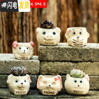 三维工匠创意多肉陶瓷花盆批發 中号家用植物瓷盆 卡通萌萌可爱阳台个性小 105 中等花盆容器