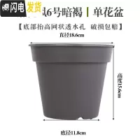 三维工匠花盆园艺简约素烧风花盆圆口加厚树脂多肉吊兰绿萝花盆p586 [素烧风]6号暗褐(单花盆) 中等花盆容器