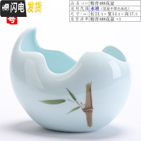 三维工匠大号陶瓷花盆办公室内绿植物水培盆景家居创意个性铜钱绿萝盆栽 (大)粉青488水培花盆 大花盆容器