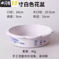 三维工匠水仙水培花盆塑料盆简约方便实惠碗莲盆睡莲盆銅錢古典花边无孔 经典款:大号8寸白色2个 中等花盆容器