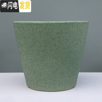 三维工匠素烧粗陶花盆陶瓷大号室内桌面盆栽吊兰多肉小 磨砂绿色(送塑料托盘) 中号直径16cm高约15.3花盆容器