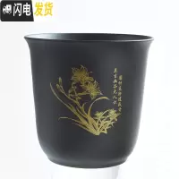 三维工匠花盆陶瓷紫砂桌面盆栽景绿萝创意家用蝴蝶兰专用个性多肉花盆 JF-紫砂花盆-兰 中等花盆容器