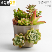 三维工匠复古创意个性多肉悬崖老桩高花盆缺口造型控型盆陶瓷绿植老庄花器 灰色多口盆 中等花盆容器