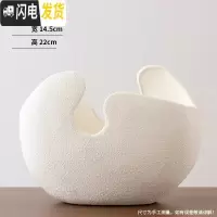 三维工匠铜钱水培花盆陶瓷白色无孔创意简约大植物器皿绿萝容器 白色月牙-大号 大花盆容器