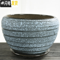 三维工匠花盆陶瓷大号特大带托盘绿萝创意家用吊兰个性多肉小花盆 S1苹果蓝雪花釉单个 大花盆容器