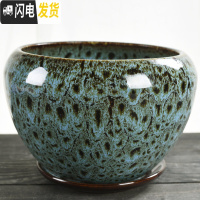 三维工匠花盆陶瓷大号特大带托盘绿萝创意家用吊兰个性多肉小花盆 S1苹果QKL单个 中等花盆容器