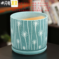 三维工匠欧式花盆陶瓷大号特大号客厅直筒简约绿萝盆创意多肉花盆 BH103单个 大花盆容器