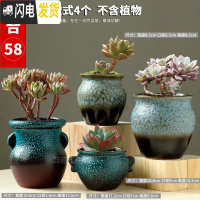 三维工匠多肉花盆陶瓷粗陶透气复古创意大号老桩肉肉植物盆 款式12 中等花盆容器