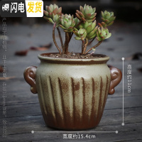 三维工匠多肉花盆陶瓷粗陶透气复古创意大号老桩肉肉植物盆 款式15 中等花盆容器
