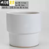 三维工匠圆柱陶瓷花盆特大号批发 北欧室内吊兰绿萝多肉透气花盆 简欧哑光白(送塑料托盘) 特大花盆容器