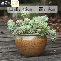 三维工匠景德镇陶瓷大口径肉肉植物花盆中大号粗陶透气盆栽 金平口(有孔) 大花盆容器