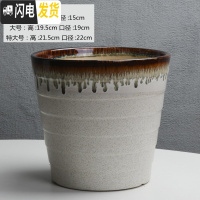 三维工匠欧式简约花盆陶瓷特大号落地阳台客厅桌面绿萝虎皮兰花盆批发 白流釉高款(送塑料托盘) 中等花盆容器