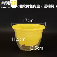 三维工匠绿萝专用花盆塑料加厚自动吸水透明懒人花盆创意室内储水花盆 矮款套装:黄色(5个装)送棉绳 大花盆容器