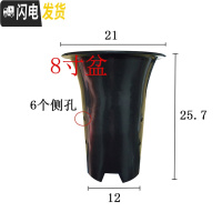 三维工匠园艺兰花盆塑料大中小号透气黑色带孔国兰君子兰墨兰花专用盆 8寸 同规格10个(送网套)花盆容器