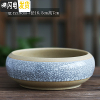 三维工匠简约无孔水培容器铜钱碗莲一叶莲塔竹巴西木特大号水仙花盆陶瓷 18028-101白无孔 大花盆容器