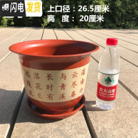 三维工匠特大号加厚仿陶瓷树脂塑料花盆家用多肉月季兰花绿萝大果树盆栽盆 TF270型号2个带托盘 中等花盆容器