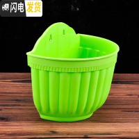 三维工匠简约塑料绿萝多肉吊盆挂盆 垂吊花盆壁挂式花盆 悬挂式吊篮盆 绿色6个(配挂钩) 特大[口长24.5CM]花盆容器