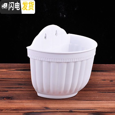 三维工匠简约塑料绿萝多肉吊盆挂盆 垂吊花盆壁挂式花盆 悬挂式吊篮盆 白色6个(配挂钩) 特大[口长24.5CM]花盆容器
