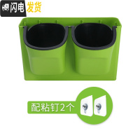 三维工匠懒人吸水盆壁挂挂墙挂壁墙上多肉绿萝吊兰水培盆栽塑料花盆 绿盆1个+无痕粘钉2个 中等花盆容器