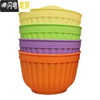 三维工匠阳台客厅悬挂墙式壁挂半圆创意绿萝吊兰式塑料花盆装饰送挂钩配件 混色5个+无痕钉+塞子+隔板 大号[长25花盆容器