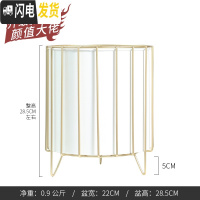 三维工匠轻奢风北欧花盆铁艺落地花盆金边网格款大植物器皿白色黑色灰色 乳白色中号 中花盆容器