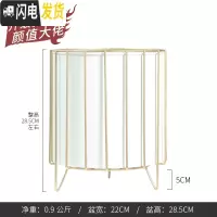 三维工匠轻奢风北欧花盆铁艺落地花盆金边网格款大植物器皿白色黑色灰色 乳白色中号 中花盆容器