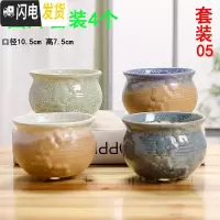 三维工匠多肉花盆陶瓷室内阳台个性创意肉肉透气盆景盆栽 套装05 中等花盆容器