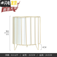 三维工匠轻奢风北欧花盆铁艺落地花盆金边网格款大植物器皿白色黑色灰色 乳白色小号 小花盆容器