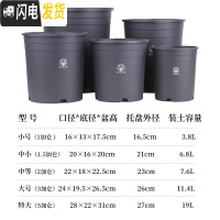 三维工匠加仑盆二代加厚塑料树脂多肉绿萝家用阳台种花月季盆栽控根大花盆 [3个装]灰色(单花盆) 中等花盆容器