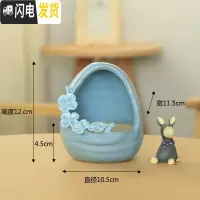 三维工匠韩式简约创意手工手绘捏花多肉花盆陶瓷花盆大小花盆 款21捏花 中花盆容器