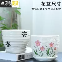 三维工匠花盆陶瓷大号特大简约家用绿萝吊兰多肉绿植白色花盆 大号两个组合-014 中等花盆容器