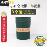 三维工匠升级加厚加仑盆绿萝多肉月季花盆塑料花盆圆口控根树脂加仑盆 [3个装]2号[单花盆] 大花盆容器