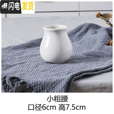 三维工匠多肉花盆 ins白色简约陶瓷大花盆 定制logo小花盆 小粗腰 中等花盆容器
