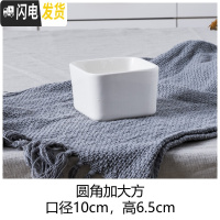 三维工匠多肉花盆 ins白色简约陶瓷大花盆 定制logo小花盆 栗色圆角加大方 中等花盆容器