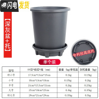 三维工匠新款改良加厚树脂加仑盆控根盆可蓄水透气透水月季花盆绿萝盆p15 [单个装][深灰盆+托] 特大花盆容器