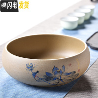 三维工匠水仙花盆陶瓷无孔铜钱碗莲睡莲水培绿萝容器大号玻璃多肉盆批发 粗陶茶洗-品悦荷香 大花盆容器