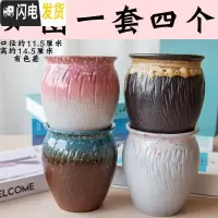 三维工匠多肉花盆多肉植物老桩法师粗陶绿植物陶瓷简约紫砂小高花盆大 HPTZ0462 中等花盆容器