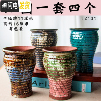 三维工匠多肉花盆多肉植物老桩法师粗陶绿植物陶瓷简约紫砂小高花盆大 TZ131 中等花盆容器