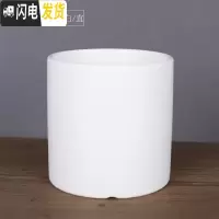 三维工匠ins北欧风格简约圆柱黑白色哑光带托盘陶瓷多肉 无托盘哑光白款 特大号·口径18cm高花盆容器