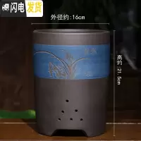 三维工匠陶瓷花盆 紫砂花盆 兰花盆 多肉老桩盆景盆大号花盆 荧光黄s901粉蓝浆款 大花盆容器