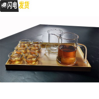 三维工匠茶壶耐热玻璃过滤泡茶器茶具套装可高温家用简约透明小功夫茶单个 923茶壶+6个玉兰杯+竹托盘